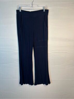 Anthropologie Saturday Sunday Navy High Rise Wide Leg Pull On Pants - MEDIUM 118